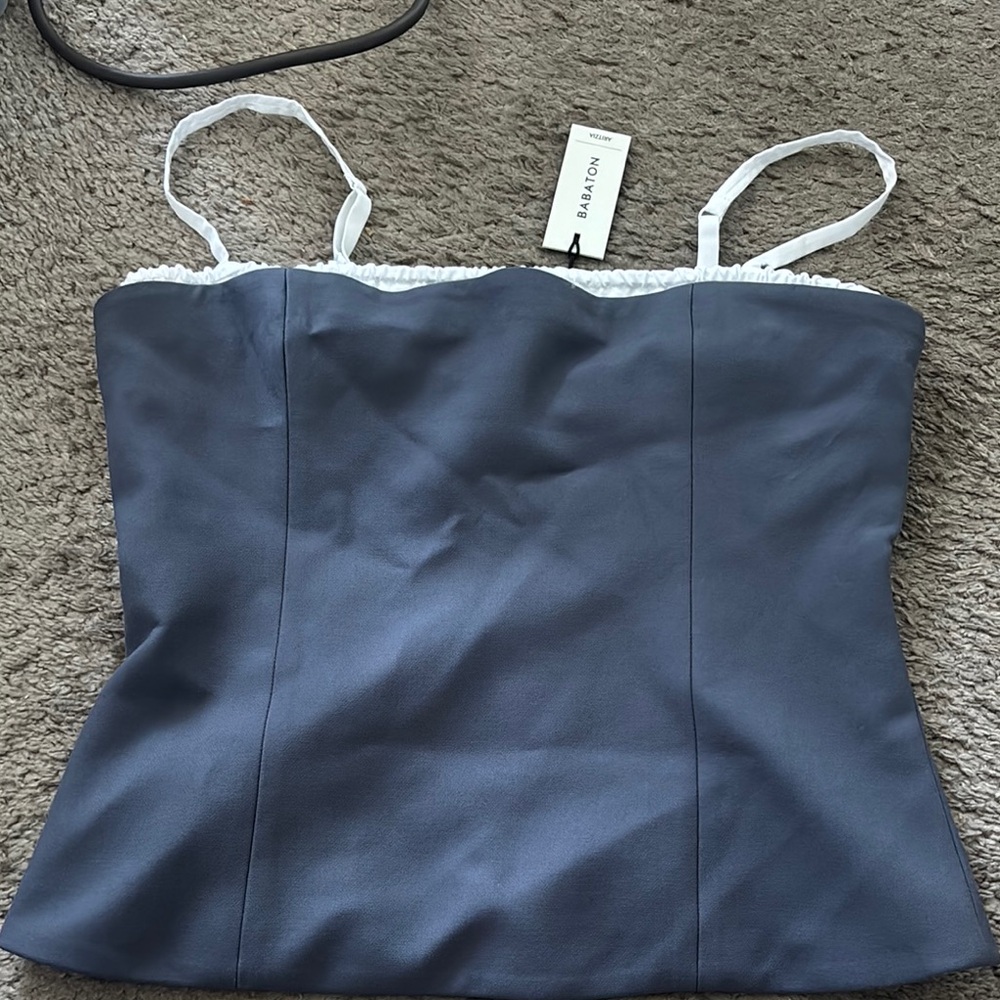 Babaton Blue Camisole Bustier Sleeveless Top